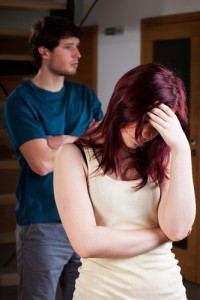 Young couple having a crisis of relationship
